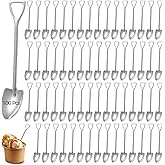 100 Pcs Shovel Spoons, Stainless Steel Dessert Spoons, Reusable Shovel-Shaped Spoon, Tablespoons with Smooth Surface for Parties, Events, Takeout, Convenient for Small Food and Treats