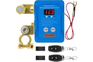 DENT-DE-LION Remote Battery Disconnect Switch 12V/24V 240A, Anti-Theft Car Kill Switch with Voltage Display, Cut Off Battery Isolator, Prevents Battery Drain, for Auto, Truck, Boat – Flat Installation