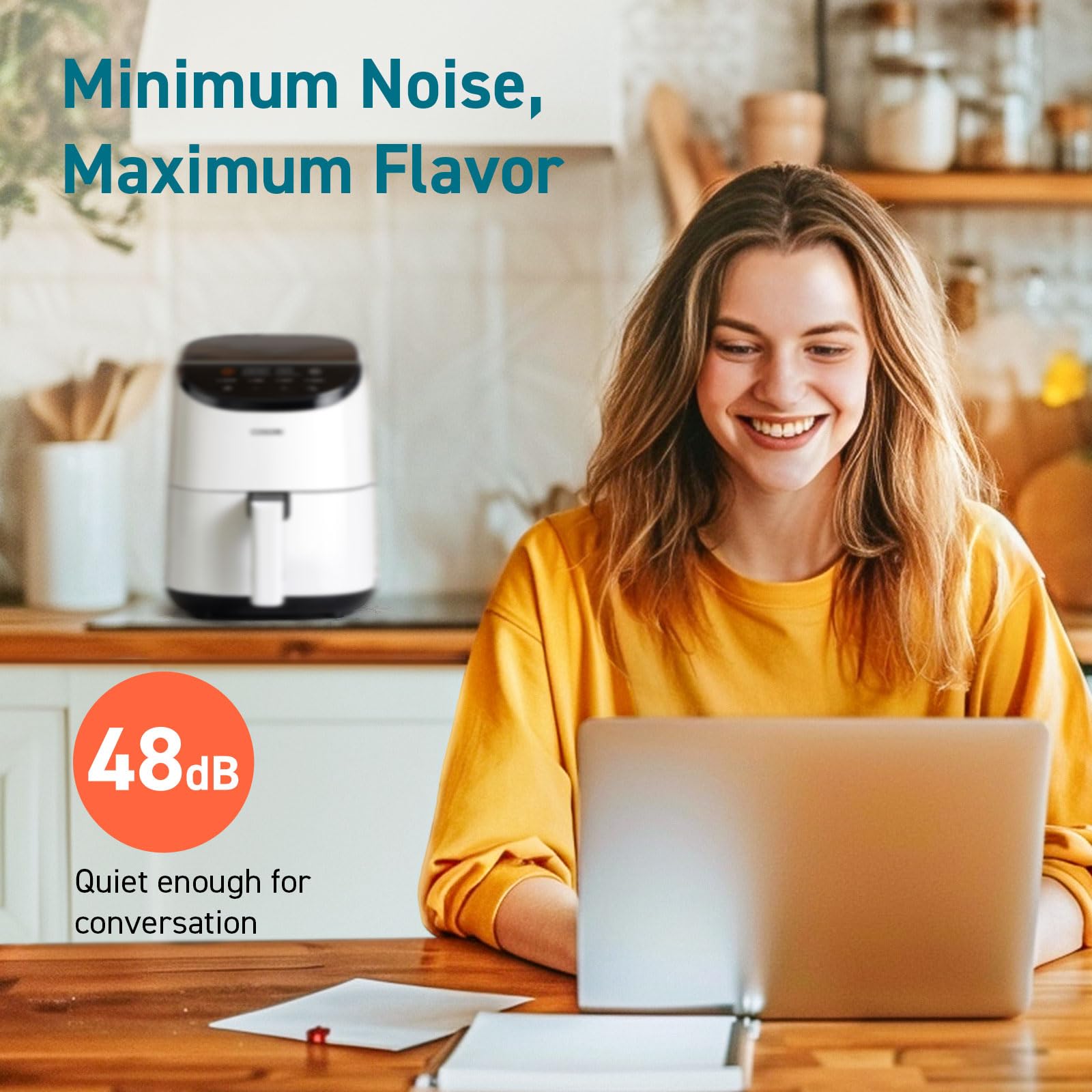 COSORI Air Fryer 2.1 Qt, mini freidora de aire pequeña 4 en 1, hornear, asar, recalentar, 97% menos aceite, compacta y silenciosa, canasta antiadherente y apta para lavavajillas, 30 recetas en la aplicación con información nutricional, apagado automático, blanca