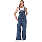 roswear Women’s Denim Overalls Loose Fit Stretchy Baggy Overall Bib Wide Leg Casual Jean Jumpsuits