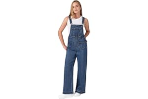 roswear Women’s Denim Overalls Loose Fit Stretchy Baggy Overall Bib Wide Leg Casual Jean Jumpsuits