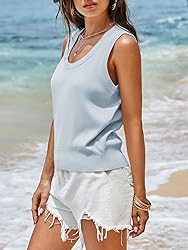 Saodimallsu Womens Summer Sweater Vest Sleeveless