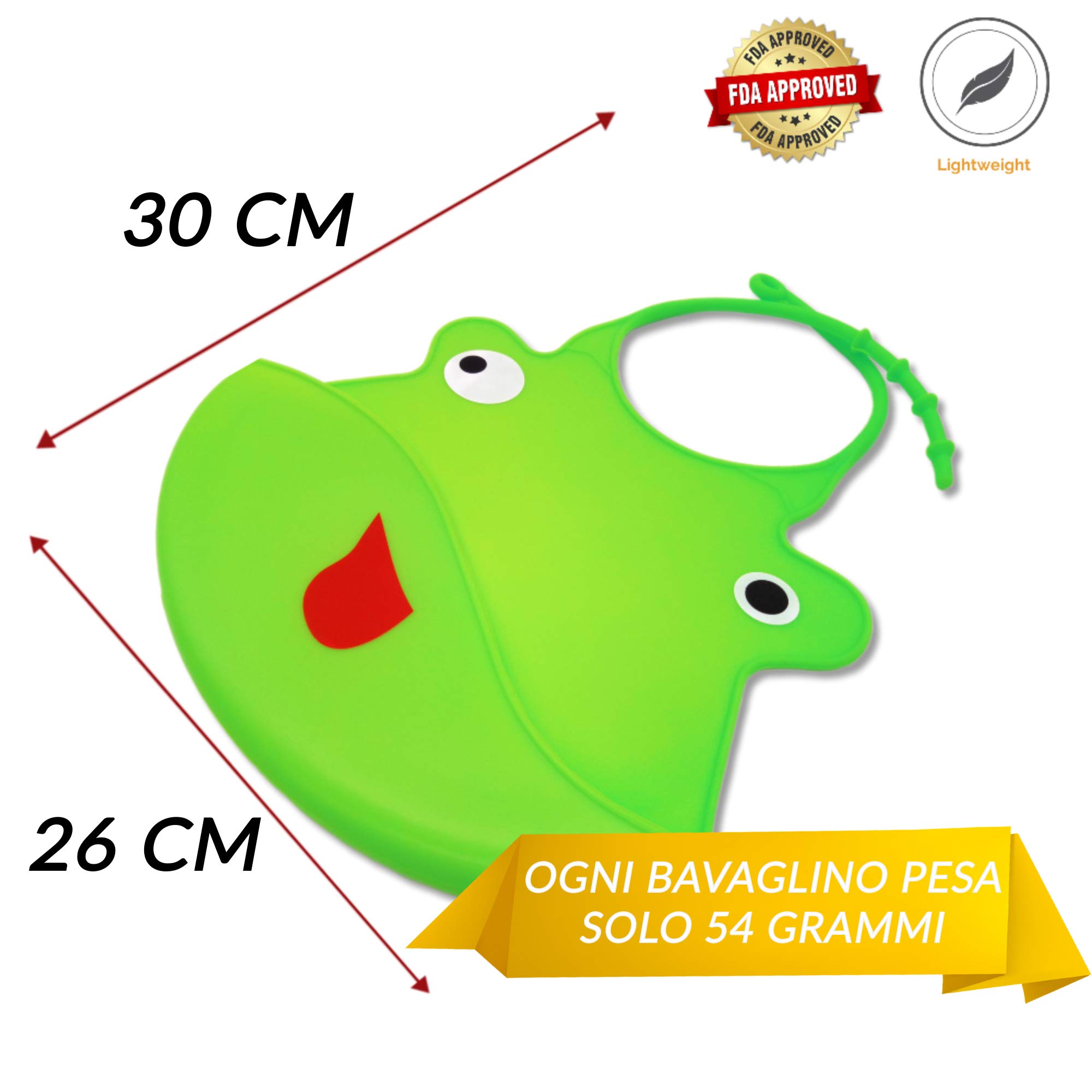 Bavaglini Neonato in Silicone Morbido con Tasca Raccogli Briciole e Pappa - Bavaglini Impermeabili per Asilo, Lavabili ed Inodori - Set 2 Bavette Neonato 2.0 Per Bambino e Bambina (Verde/Azzurro)