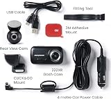 Nextbase 222XR Dash Cam Front & Rear 1080p 140° Night Vision 2.5" Screen view 2
