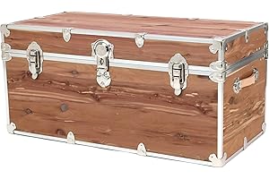 Rhino Trunk & Case Knotty Cedar Chest – Large Storage Box, Coffee Table, End of Bed Trunk or Entryway Storage Bench – 32"x18"x14" USA-Made, Furniture Grade, Heirloom Aesthetic – Strong and Secure