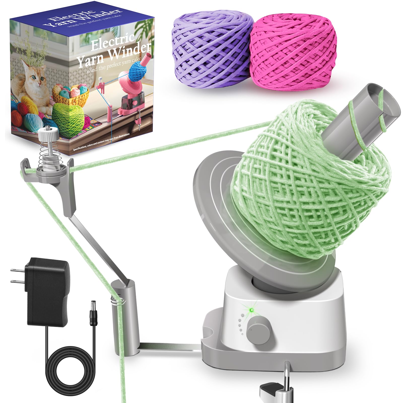 Photo 1 of Yarn Winder, Electric Yarn Ball Winder for Crocheting, Efficiently Cake with Strong Tension Adjustable Speed Up to 13 oz, Automatic Spinner Wool for Knitting Enthusiast (Grey)