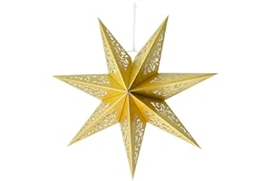 YEEKEA Paper Star Lantern Decoration Perfect for Weddings, Christmas Holiday Birthday Party Celebration (Matte Gold)