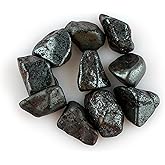 CRYSTALIS 15pcs Natural Hematite Polished Raw Crystals, Loose Gemstone Wholesale Bulk Rough Jewelry Making Supply, Chakra And Healing Raw Stones, Wire Wrapping, DIY, Tumbling, Gem Collection