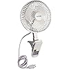 Hurricane Clip Fan - 6 Inch | Classic Series | Powerful Clamp Fan for Sturdy and Quiet Operation, 2 Speed Settings, Adjustable Tilt - ETL Listed, White