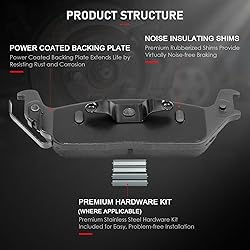 cciyu D1012 Rear Ceramic Disc Brake Pads Kit For