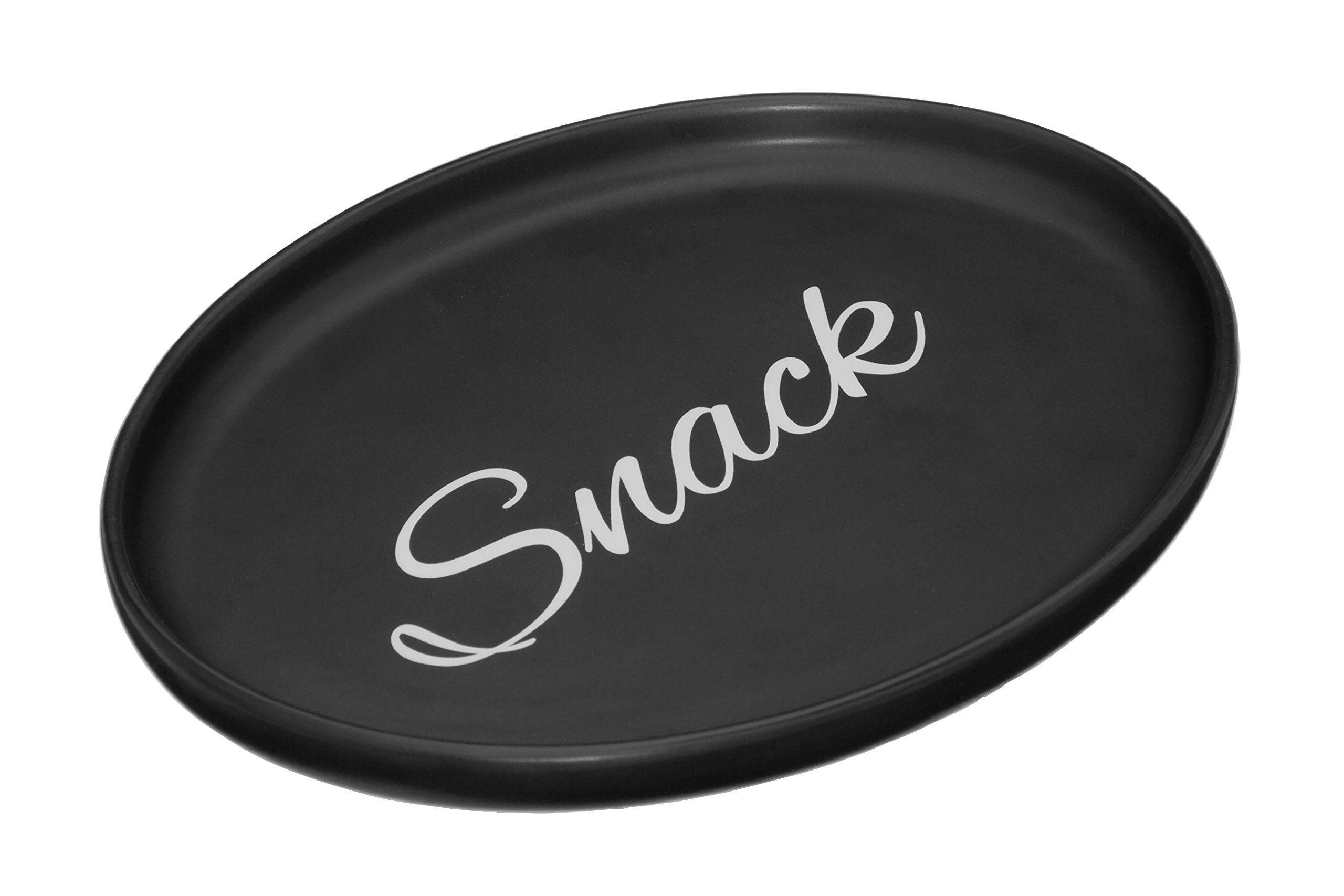 Premier Housewares Mange Oval Snack Plate, Black