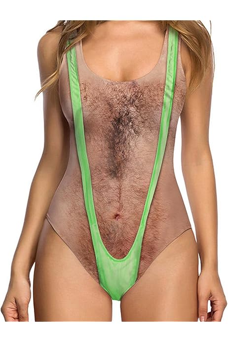 one piece bathing suit hairy man chest