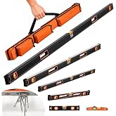 VEVOR 6-Piece Torpedo Level, 78/48/32/24/16/10 Inch All Magnetic Levels Set, Bubble Vials Ruler for 45/90/180 Degree, Aluminum Alloy Magnetic Box Leveler Tool, Shock-Resistance, SAE and Metric Scale