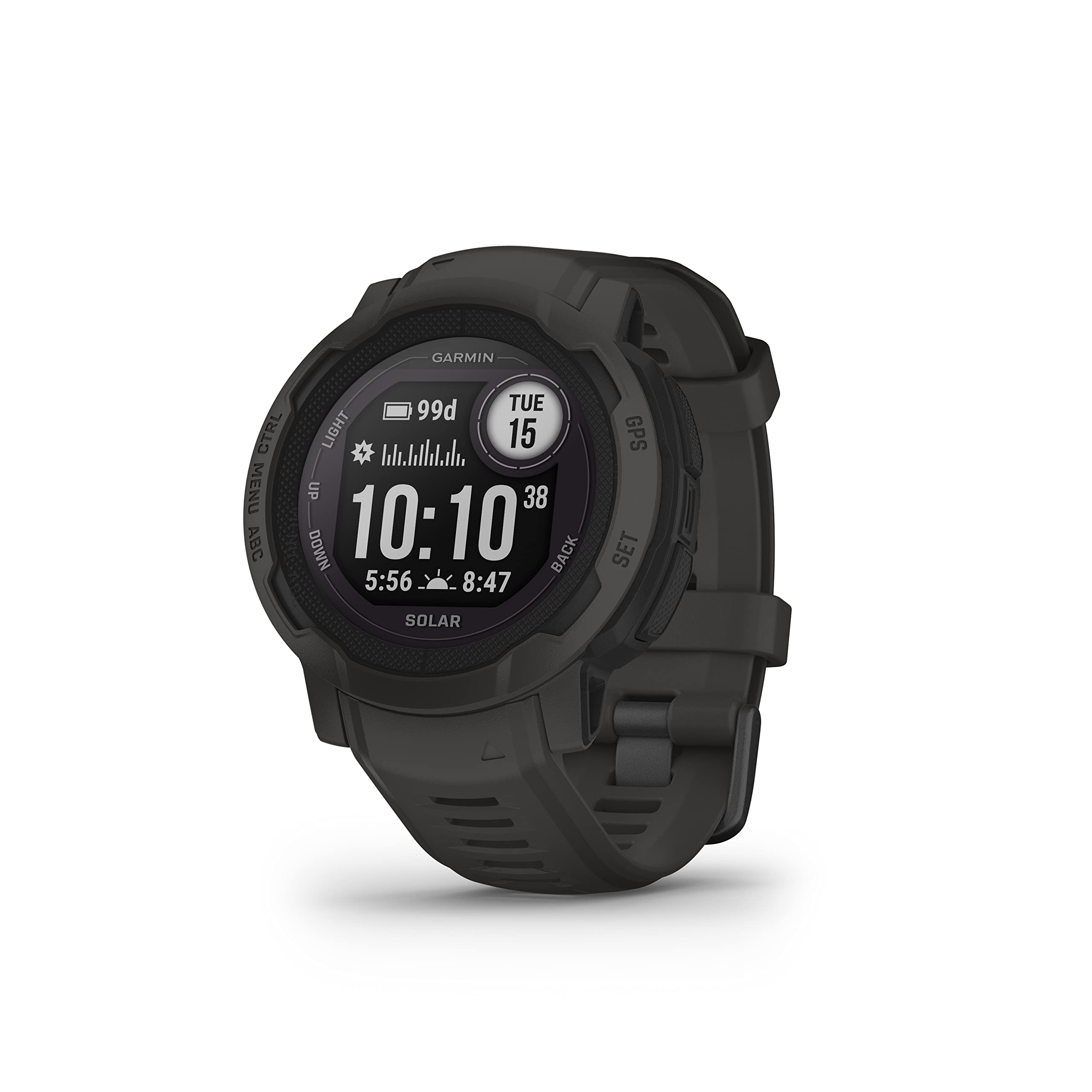 Garmin [Renewed Instinct 2 SOLAR GPS 45mm Smartwatch, Rugged watch, Built-in Sports Apps & Health Monitoring, Solar Charging, Ultratough Design Features, up to 28 days Battery Life,Graphite (Renewed)