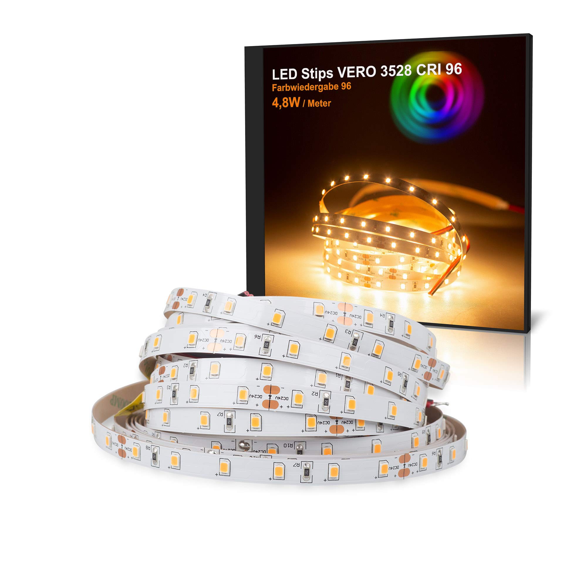 LED Strip VERO Warm White (2700K) CRI 96 24W 5m 24V IP20