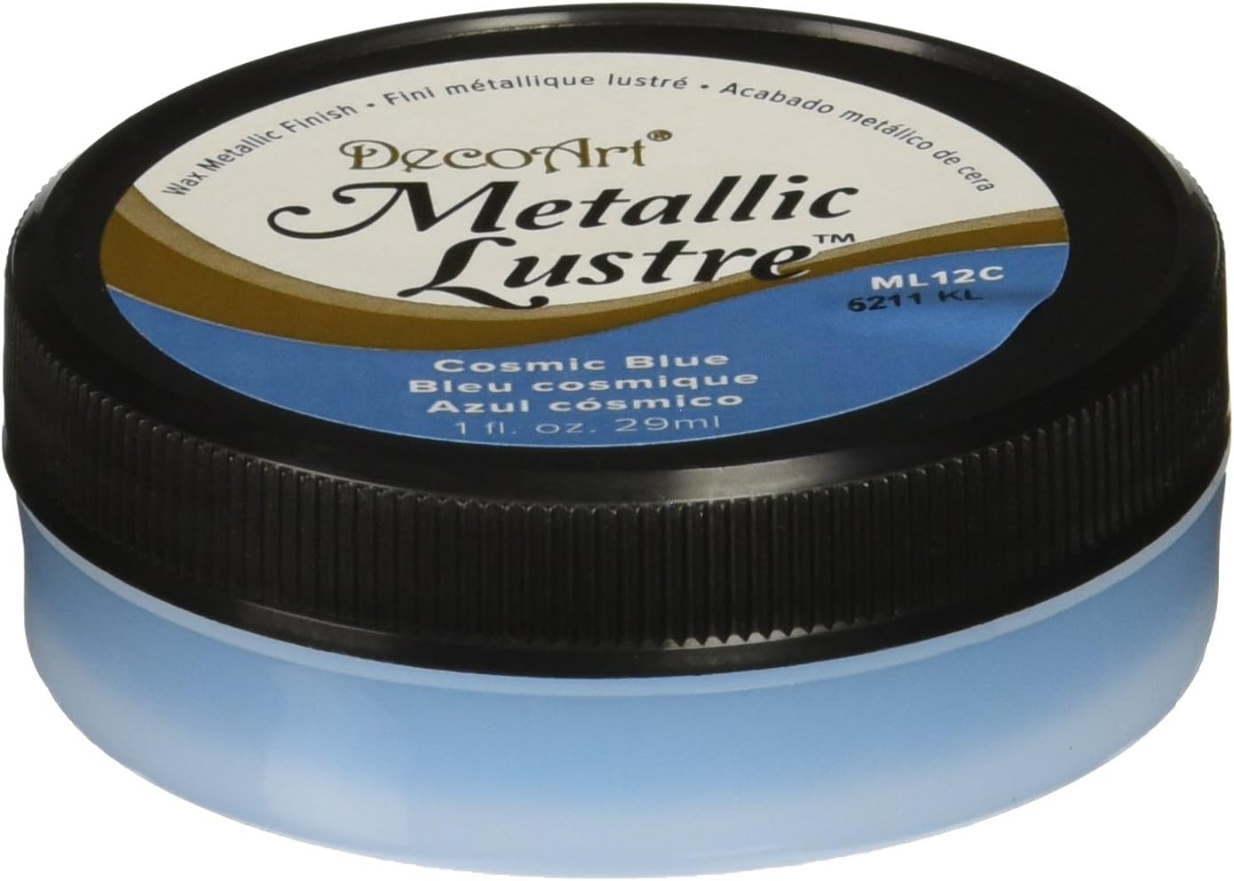 DecoArt Americana Metallic Lustre Jar Of Paint, Acrylic, Cosmic Blue, 15 x 10 x 2.50 cm