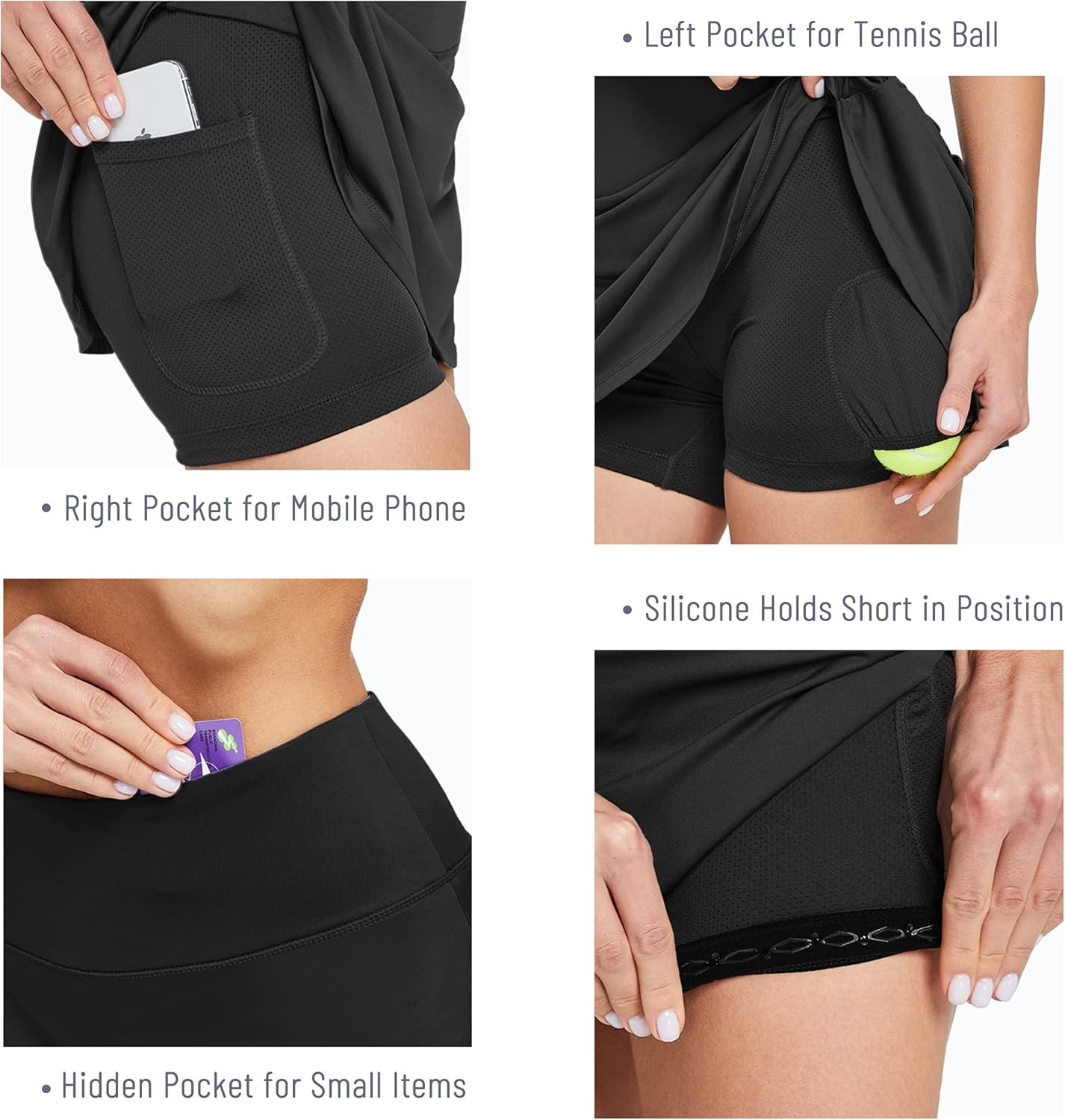 Ogeenier Women's Tennis Skirts with Shorts Pleated Mini Athletic Golf Skorts with Pockets for Running Workout Sports : Sports & Outdoors