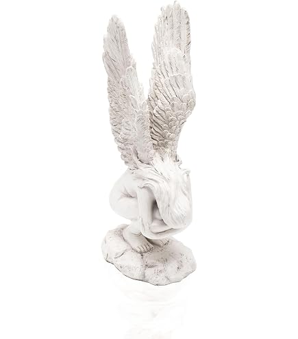 Joseph Studio Gartenfigur – Kniender Engel Mit Schwert, 34 Cm, Aus Harz-Stein-Mix Für Innen & Außen