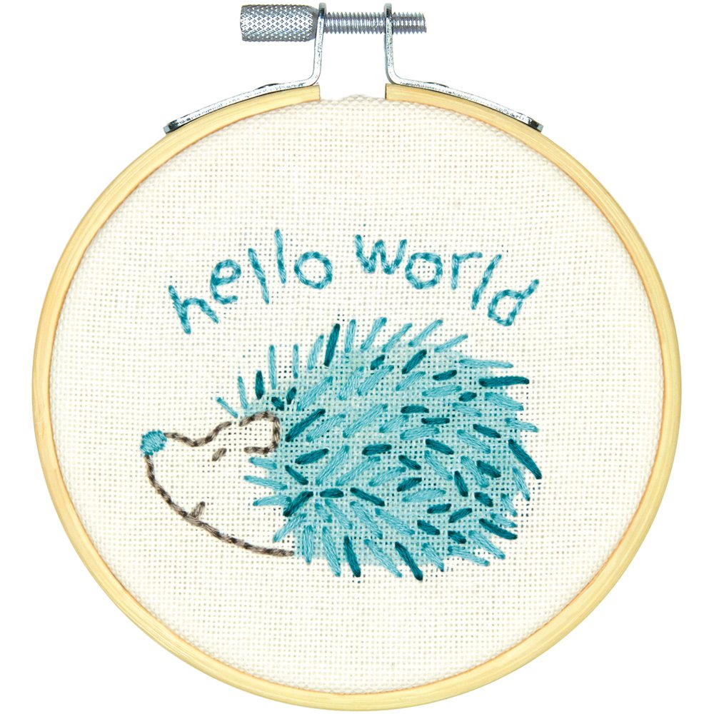 Dimensions Embroidery Kit with Hoop: Crewel: Hello Hedgehog, Wood, Various, One