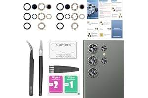 SENPINKBOO 2 Pack for Samsung Galaxy S23 Ultra Back Rear Camera Lens Glass Replacement with Pre-Installed Adhesive Include Repair Tool Set+ Installation Manual+Camera Lens Protector