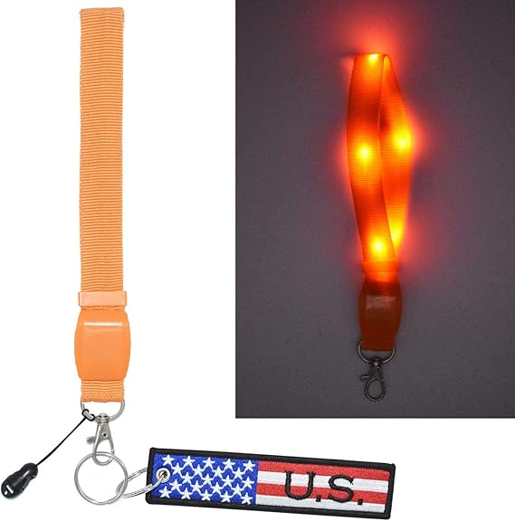 LED Wristlet Keychain Lanyards Light Up Hand Wrist Strap Key Chain
