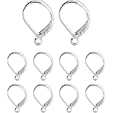 925 Sterling Silver Leverback French Hooks - Hypoallergenic Earring Backs With Jump Rings Set - Dangle Hooks Sterling Silver Findings Supplies for Jewelry Making