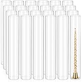 24 Pcs Hurricane Candle Holder Sleeve, H:14" D:2.5" Bottomless Glass Cylinder Candleholder Tall Clear Glass Cylinder Open Both Ends, Chimney Tube Cover, Open Ended Candle Shade