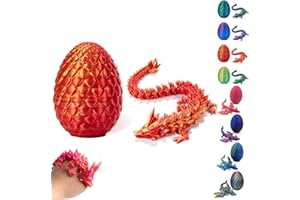 MG rack YF 3D Printed Dragon-Flying Articulated Dragon | 3D Printed Dragon Eggs with Dragon Inside | Eco-Friendly Crystal Dragon-Mystery Dragon Egg,Adults Fidget Toys for Autism ADHD (Laser red)