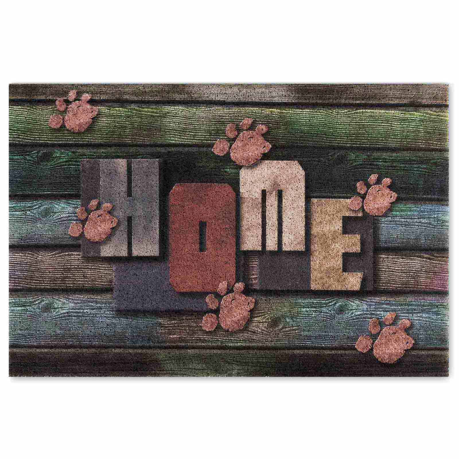 Photo 1 of Darkyazi Colorful Doormats Entrance Front Door Rug Funny Outdoors/Indoor/Bathroom/Kitchen/Bedroom/Entryway Floor Mats?Non-Slip Polyvinyl Chloride (24"×16", Home Dog Paw)
