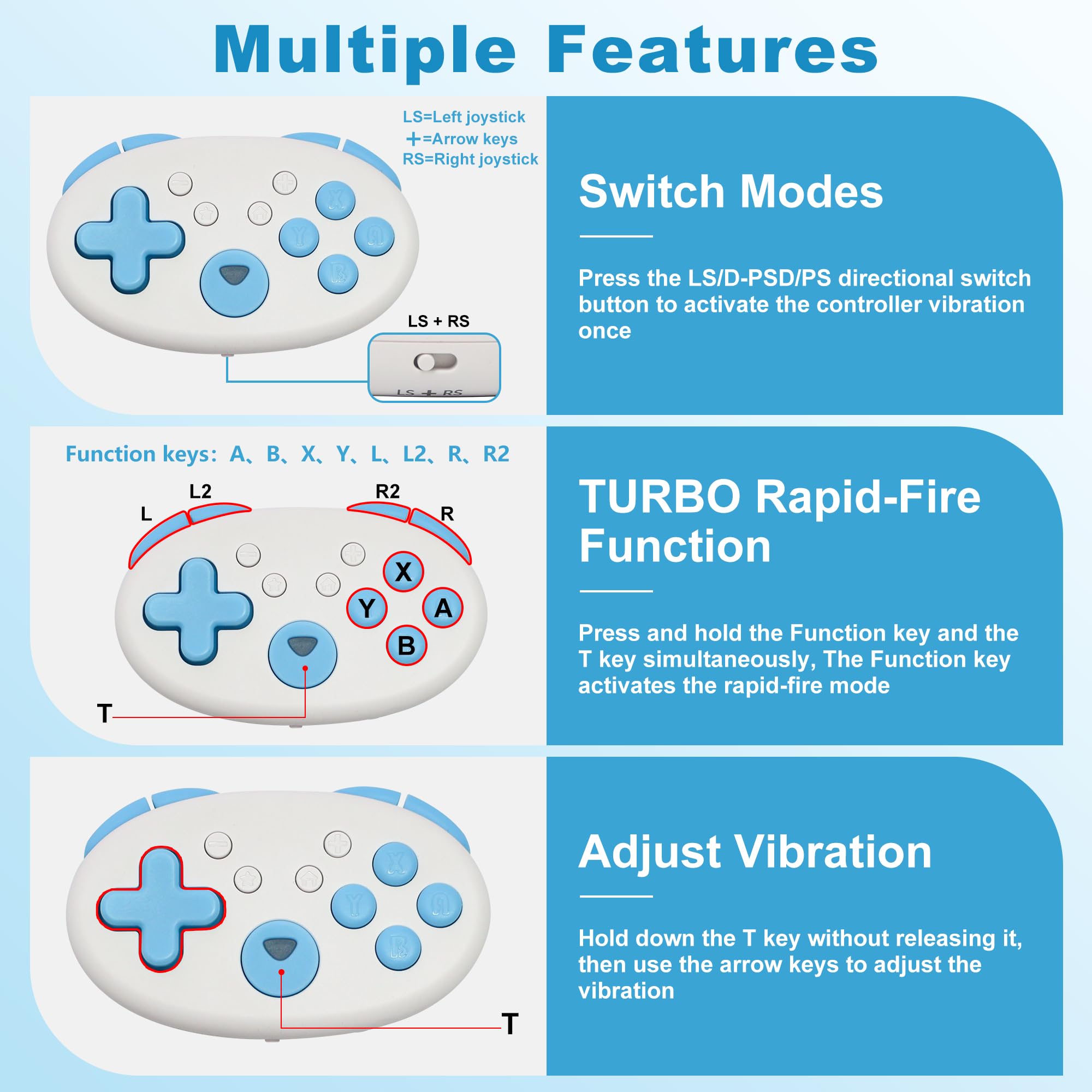 XLX 8Bitdo Micro Bluetooth Gamepad Taschenformat Mini-Controller für Switch, Android 7