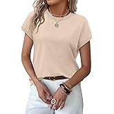 WIHOLL Short Sleeve Sweater for Women Summer Tops Crew Neck Fashion Clothing Tshirts Shirts Travel Outfits Dressy Casual