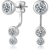 14K Gold over S925 Sterling Silver 1CT Diamond Pure Stud Earrings for Women, Elegant Gift with Box, Lovely Present for Women on Birthday