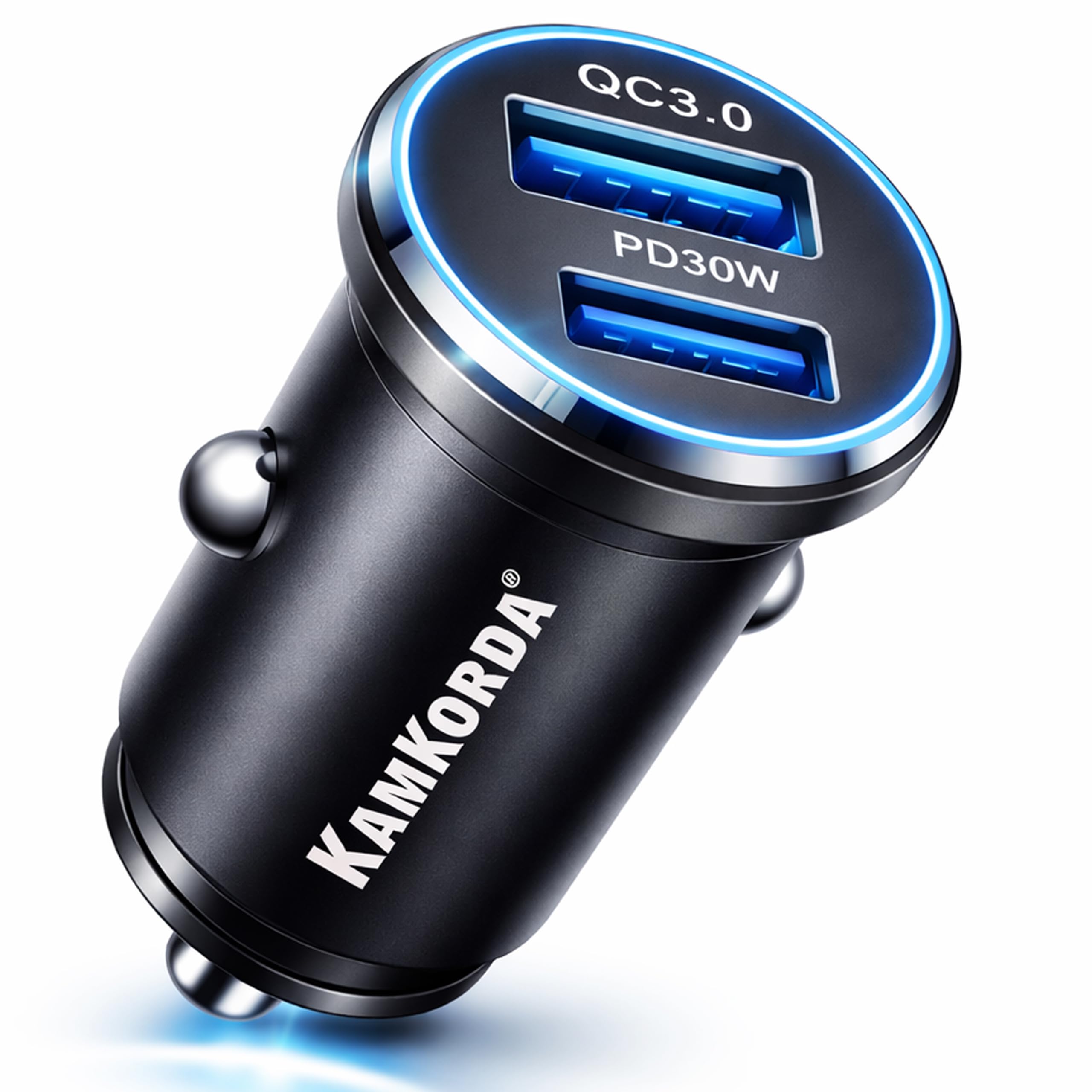 USB C Car Charger 48W, Dual Fast Charging USB & USB-C Adapter, Metal 12V Cigarette Lighter Charger, Compatible with iPhone, Android & More