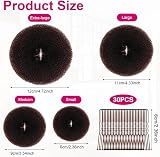 URAQT Hair Donut Bun Maker Set 4 Pcs with 30 Pins Blonde Chignon Kit view 3