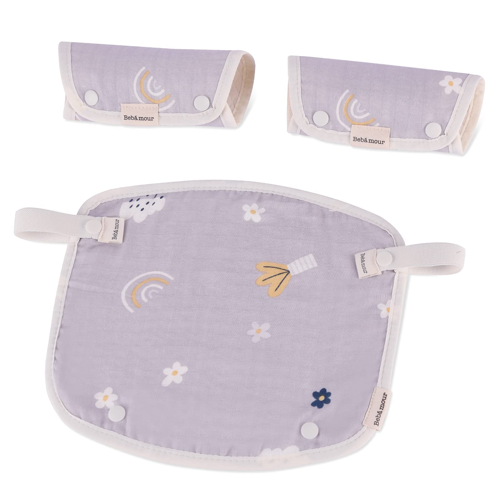 bebear Sucking Pads for Baby Carrier Teething Pads Drool Bibs Cotton Baby Carrier Bibs 3PC Fits All Brands Baby Carrier