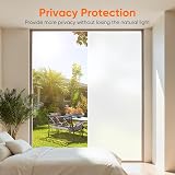 Funfox Privacy Window Film Frosting Matte White 44.5x200cm Static Cling view 2