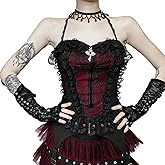 Yyxclotic Gothic Women Halter Crop Tank Top Cropped Camisole Tops Y2K Grunge Shirts