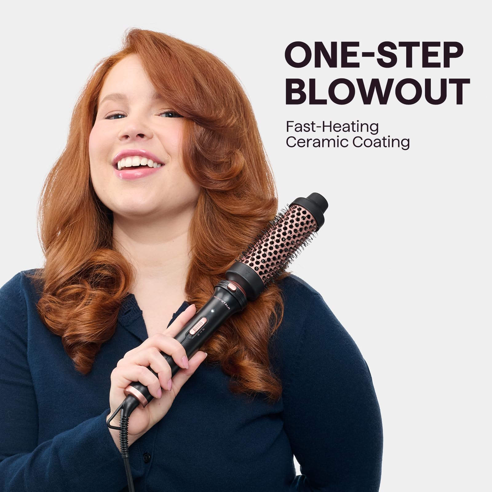 Wavytalk 5 in 1 Curling Wand Set, Multi Curl, Curling Wand Set with Thermal Brush and 4 Interchangeable Ceramic Curling Wand(0.5”-1.25”), Instant Heat Up Wand Curling Iron (Rose Gold)