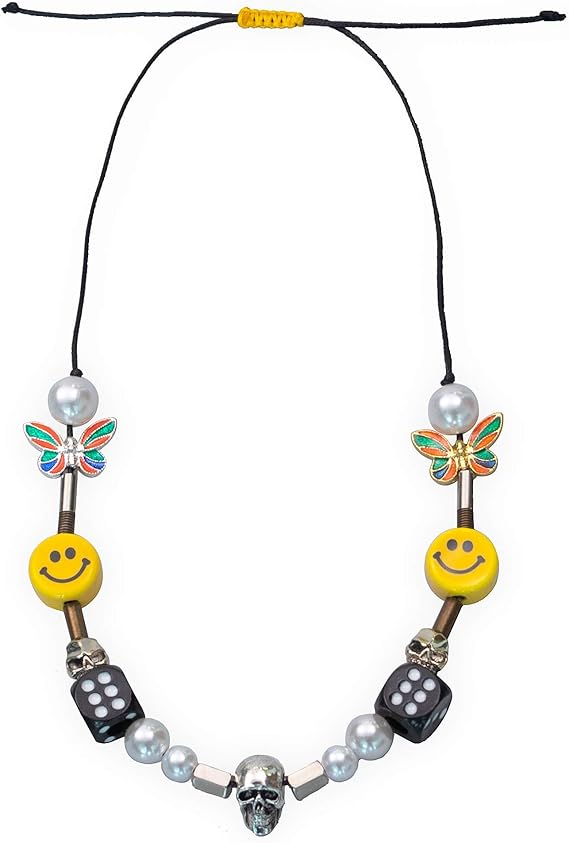 Amazon メンズ Asap バタフライ スカル ダイス パール スマイル ネックレス パンク ヒップホップ ストリート ダンス ロック ジュエリー ギフト ネックレス 通販