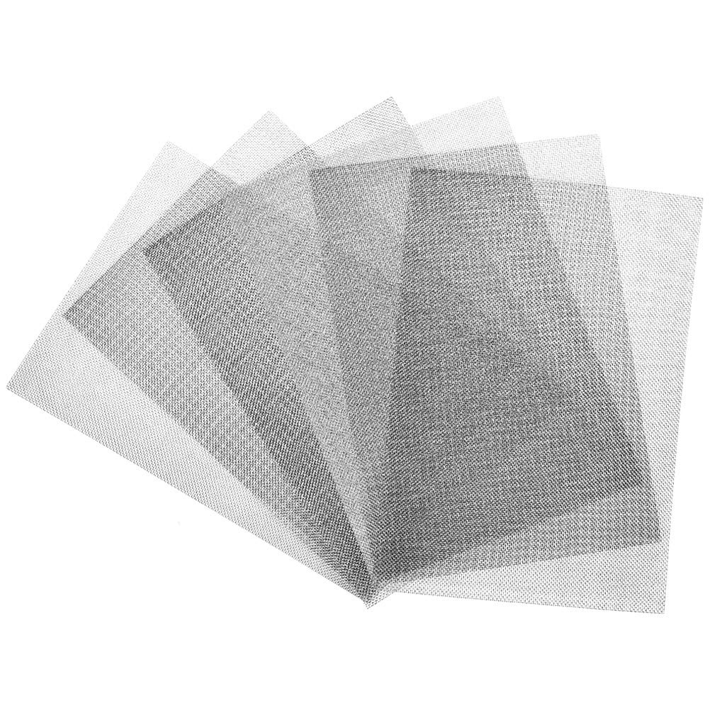 TIMESETL 6pcs A4 Stainless Steel Woven Wire Mesh Rodent Proof Metal Mesh Sheet 1mm Hole Great for Airbricks - A4 (210 x 300mm)