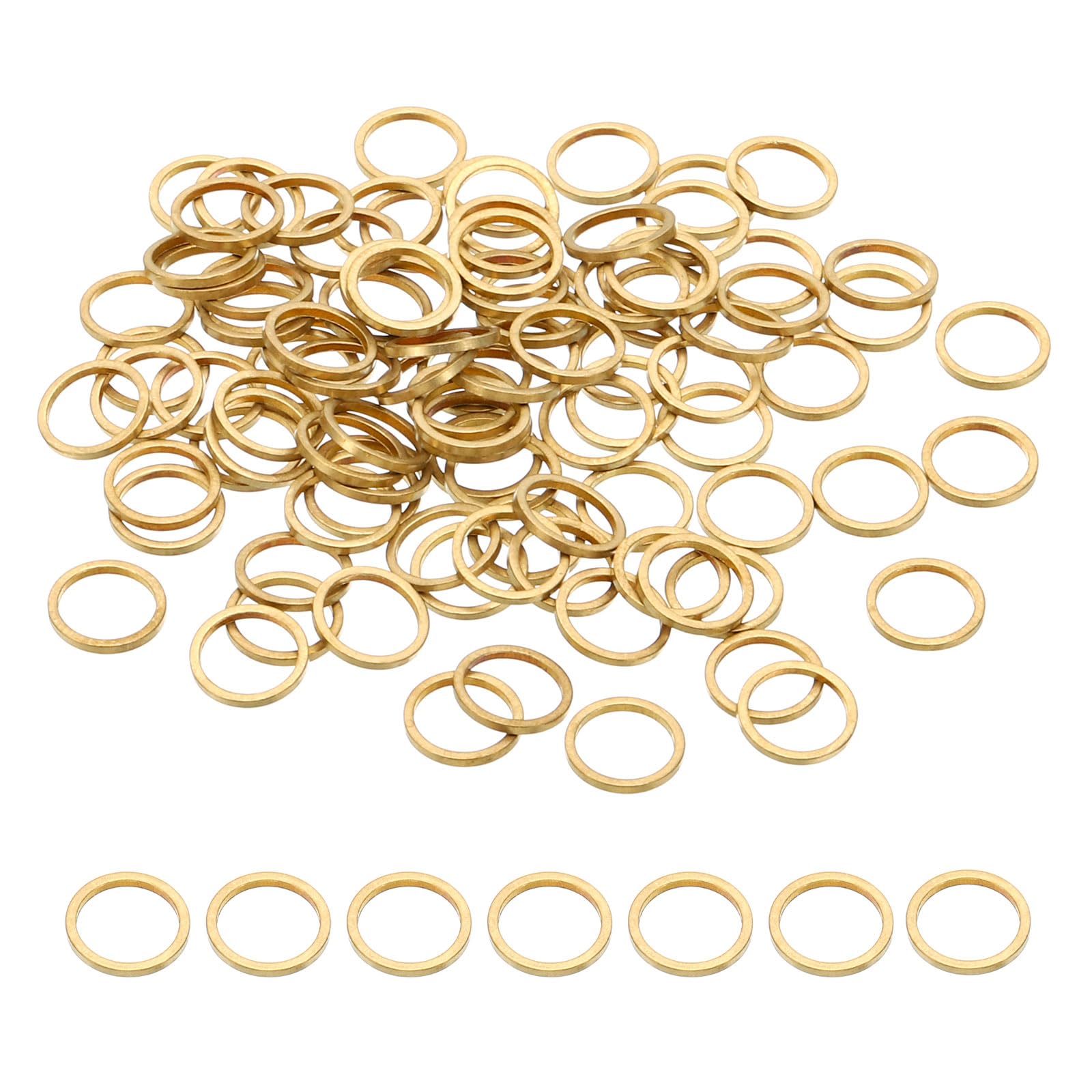 PATIKIL 8mm OD x 6.5mm ID Beading Hoop, 100Pcs Solid Copper Beading Finding Ring