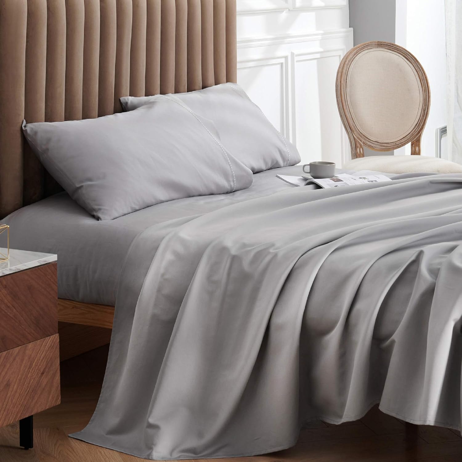 Bedsure 1000 Thread Count Cotton Bed Sheets Set for Queen