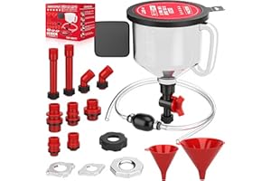SEDY 22-Piece No-Spill Coolant Filling Funnel Kit and Siphon Hose Pump, Radiator Coolant Filling Spill-Proof Funnel Kit with Adapters, Extensions, PVC Hose, Engine Oil Funnels, Towel for Universal Vehicle