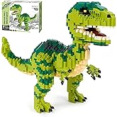 CSNRHG Dinosaur Tyrannosaurus Rex Building Blocks Velociraptor Model Decor Micro Mini Blocks Toy Birthday for Age 6+ Children Adults Teens 1457 Pieces