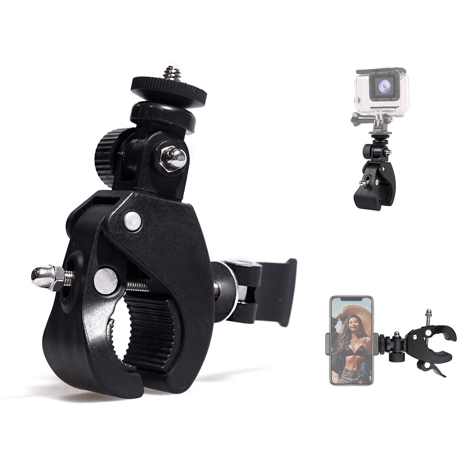 Camera Super Clamp, Universal Quick Release Pipe Bar Clamp Mounts With 1/4"-20 Threaded Head Cameras and Nootle Ipad Mounts Works For Tripods, Music Stands, Microphone Stands