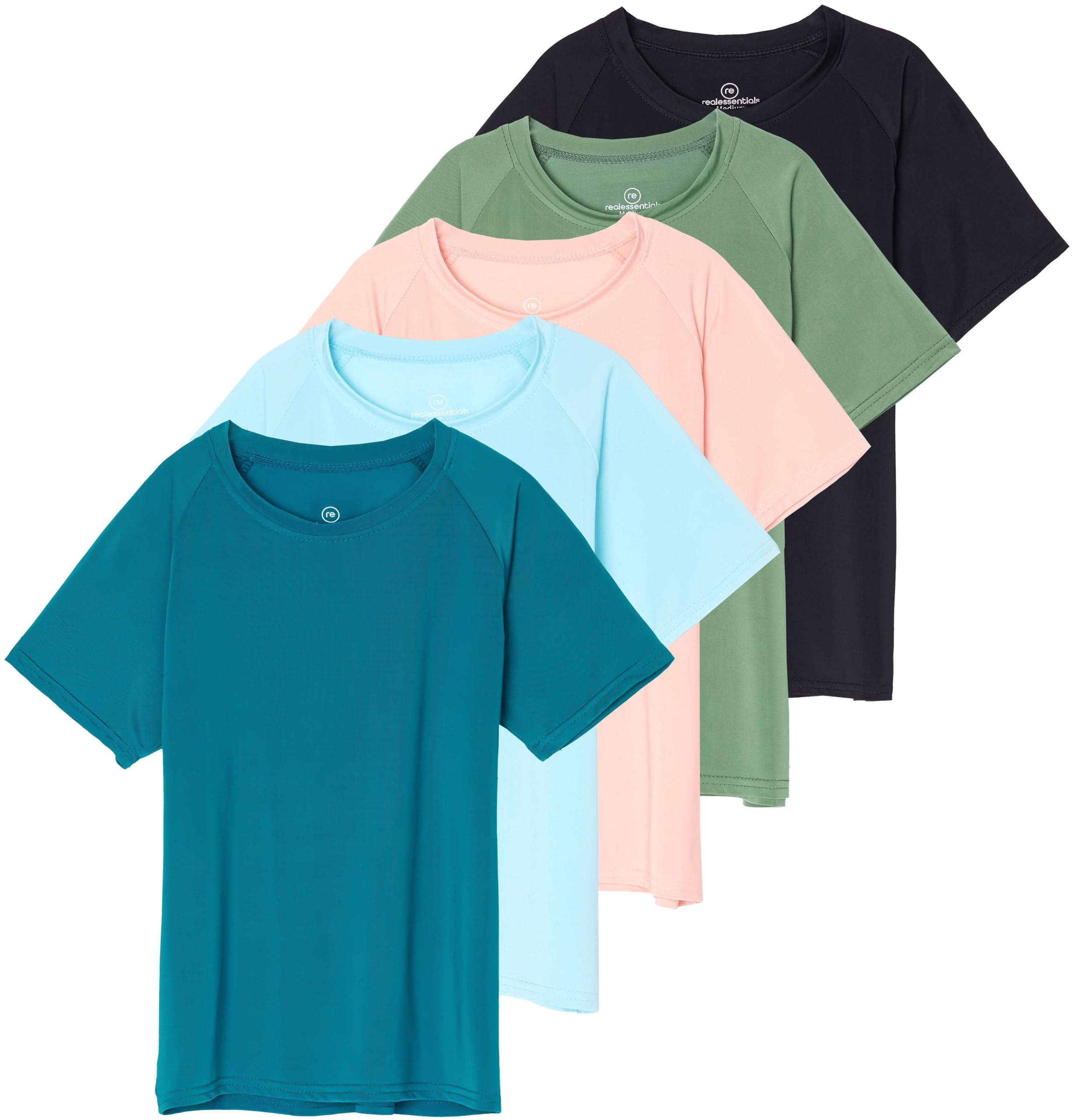 Photo 1 of 5 Pack Girls Short Sleeve Rashguard Swim Suit Wear Rash Guard Top Neon Shirts Surf Rashguard Kids Shirt Sun Athletic Niños, 4-5