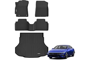 All Weather Floor Mats Cargo Liner for Hyundai Elantra 2021-2026 (Not for Hybrid) & Elantra N 2022-2025, TPE Rubber Floor Lin