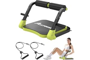 ALLYOUGER Ab Machine,Sit Up Exercise Equipment, Workout Equipment,Adjustable Ab Trainer with 3 Resistance Levels and Removable Auxiliary Handle,Home Gym