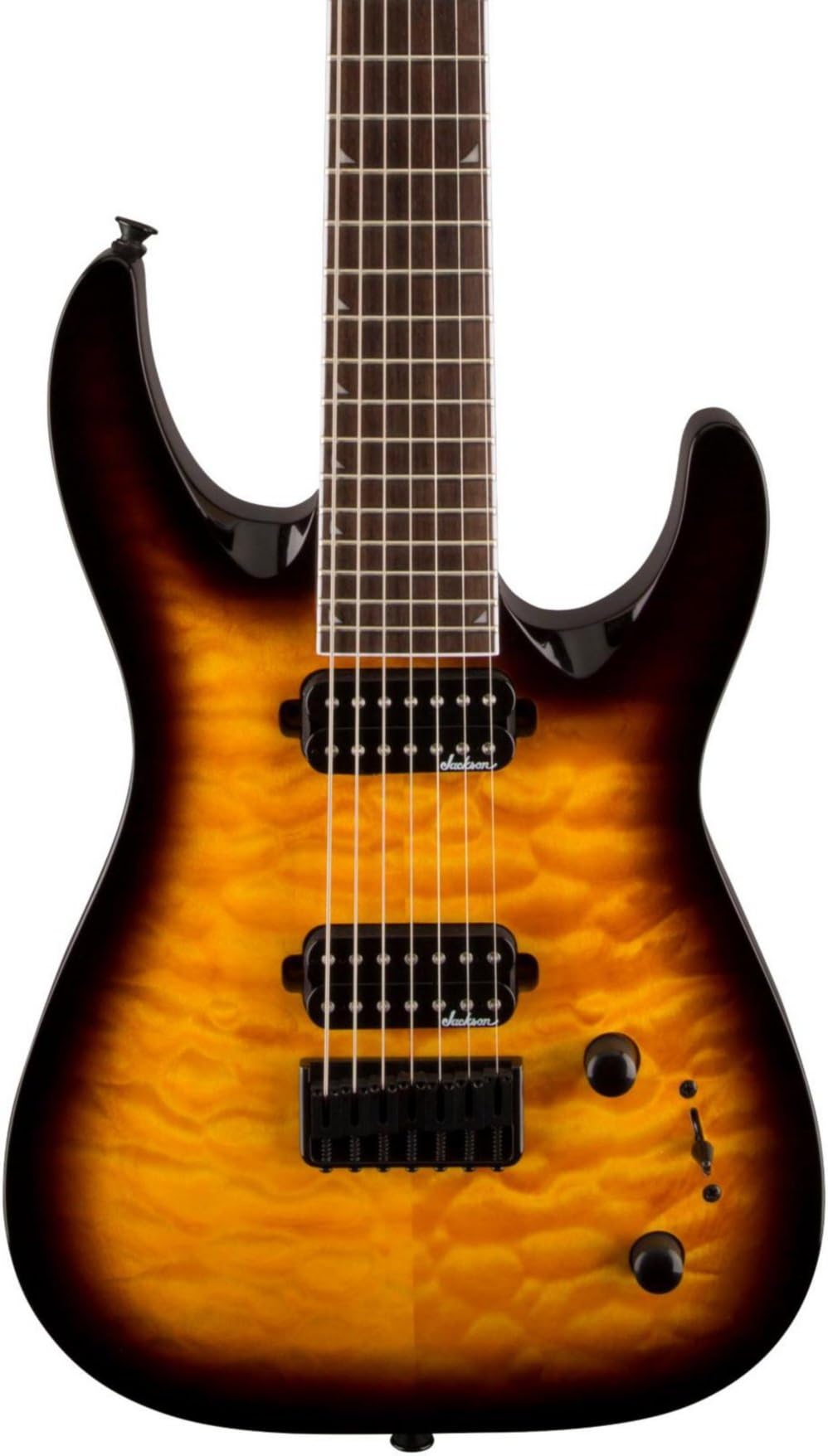 Jackson JS32-7 Dinky DKA QM 7-String Electric Guitar Tobacco Burst