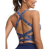 romansong Strappy Yoga Sports Bras for Women Padded Criss-Cross Back Tank Tops